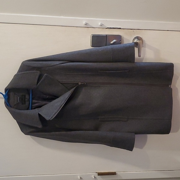 Worthington Gray Wool Blend Asymmetrical Zipper Coat L - Picture 2 of 7